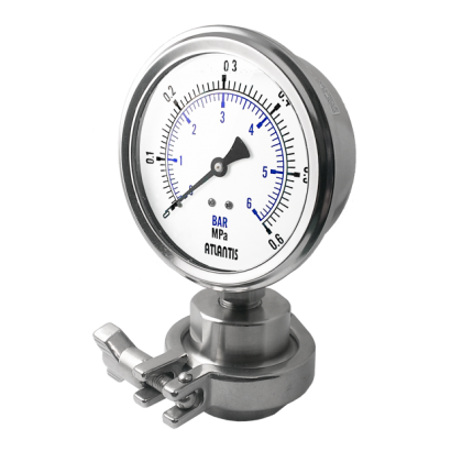 DIAPHRAGM PRESSURE GAUGE - Sanitary Process Connection – Tri-Clamp Type    DS500 series.png